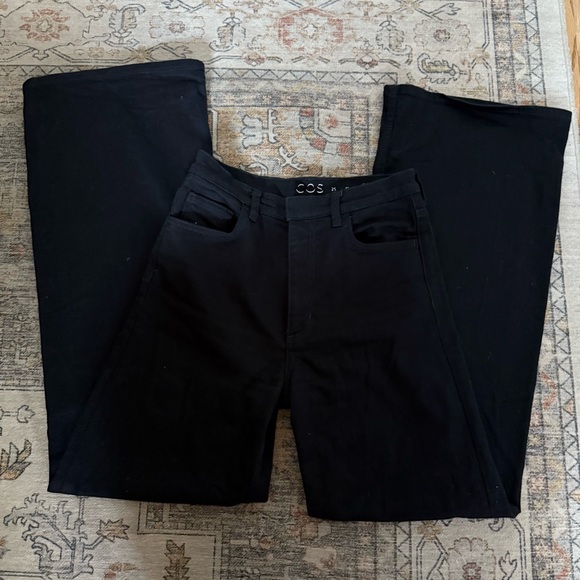 COS Black Flare Pants Women’s Size 25 Tailored Wide Leg High Waist Minimalist - Picture 10 of 16